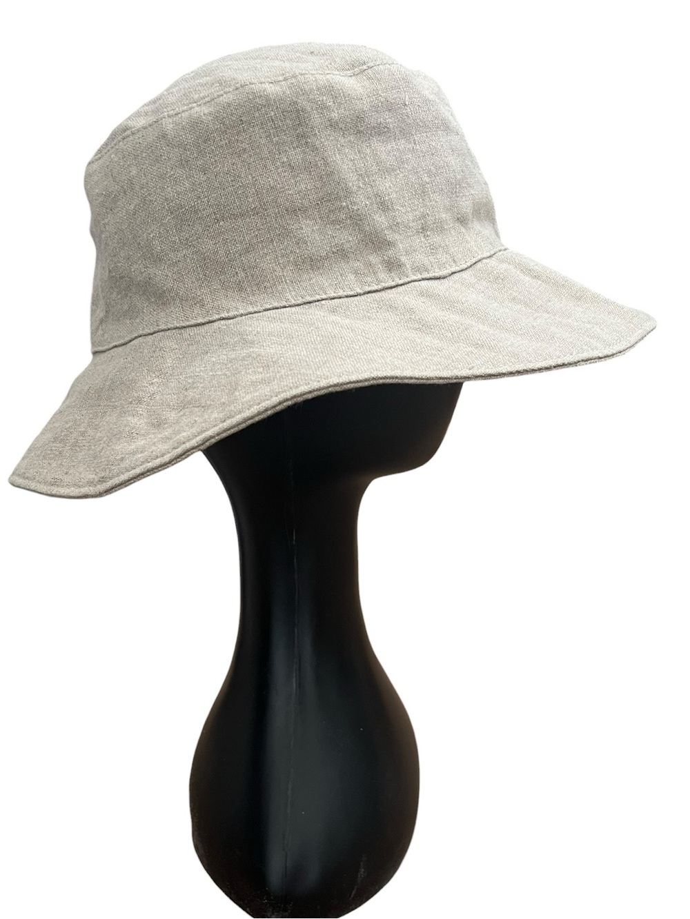 Helen Kaminski Sun Hat Womens One Size Beige Linen Wide Brim Logo Summer Travel